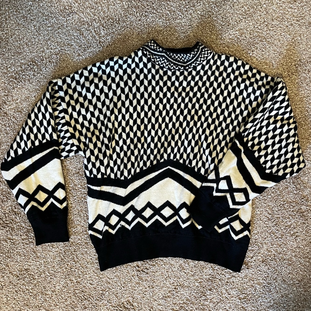 Vintage Versace “V2” Black and White Sweater